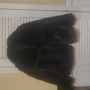 Gorgeous Black Faux Fur Jacket With Lapel ..oversized Fit!! Super Trendy